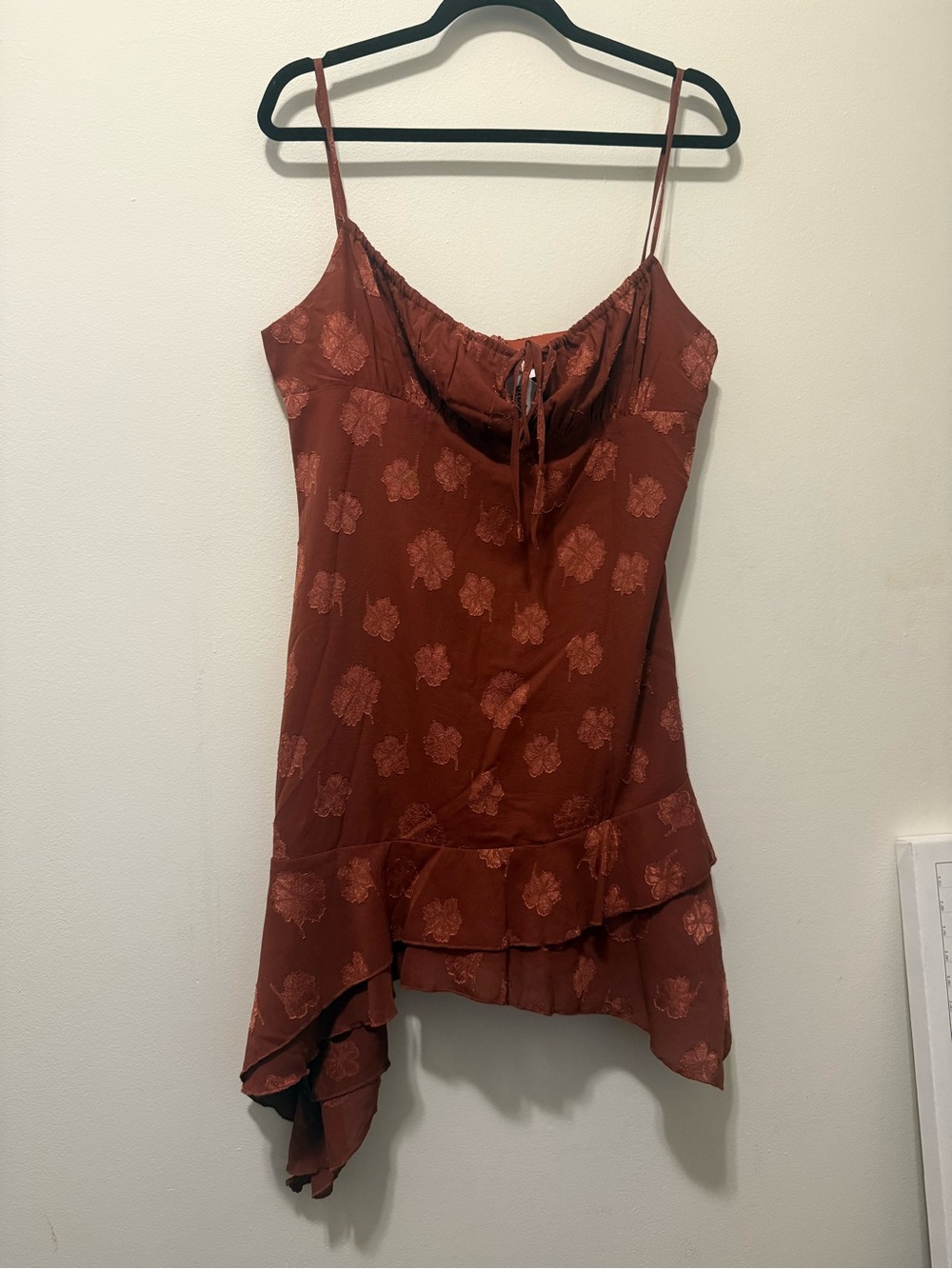 Princess Polly Rust Floral Asymmetric Cami